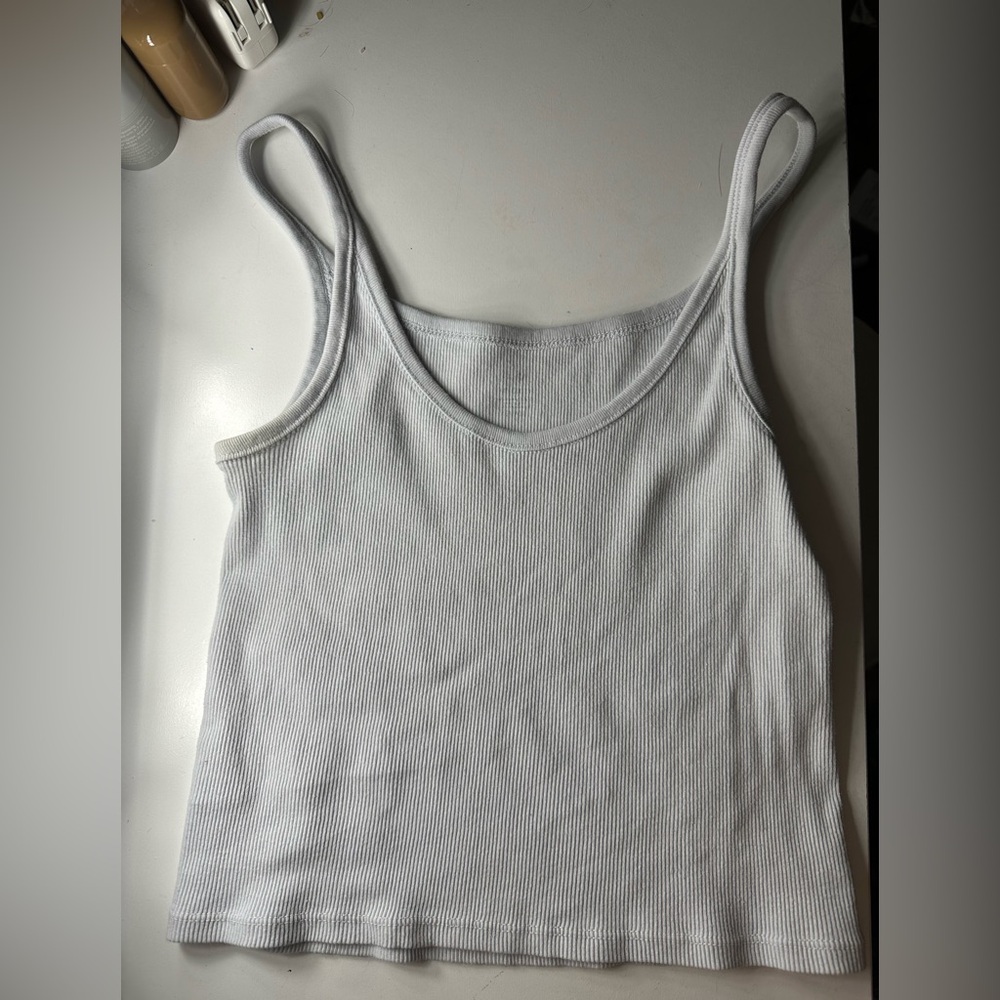 Brandy Melville White Ribbed Tank Top